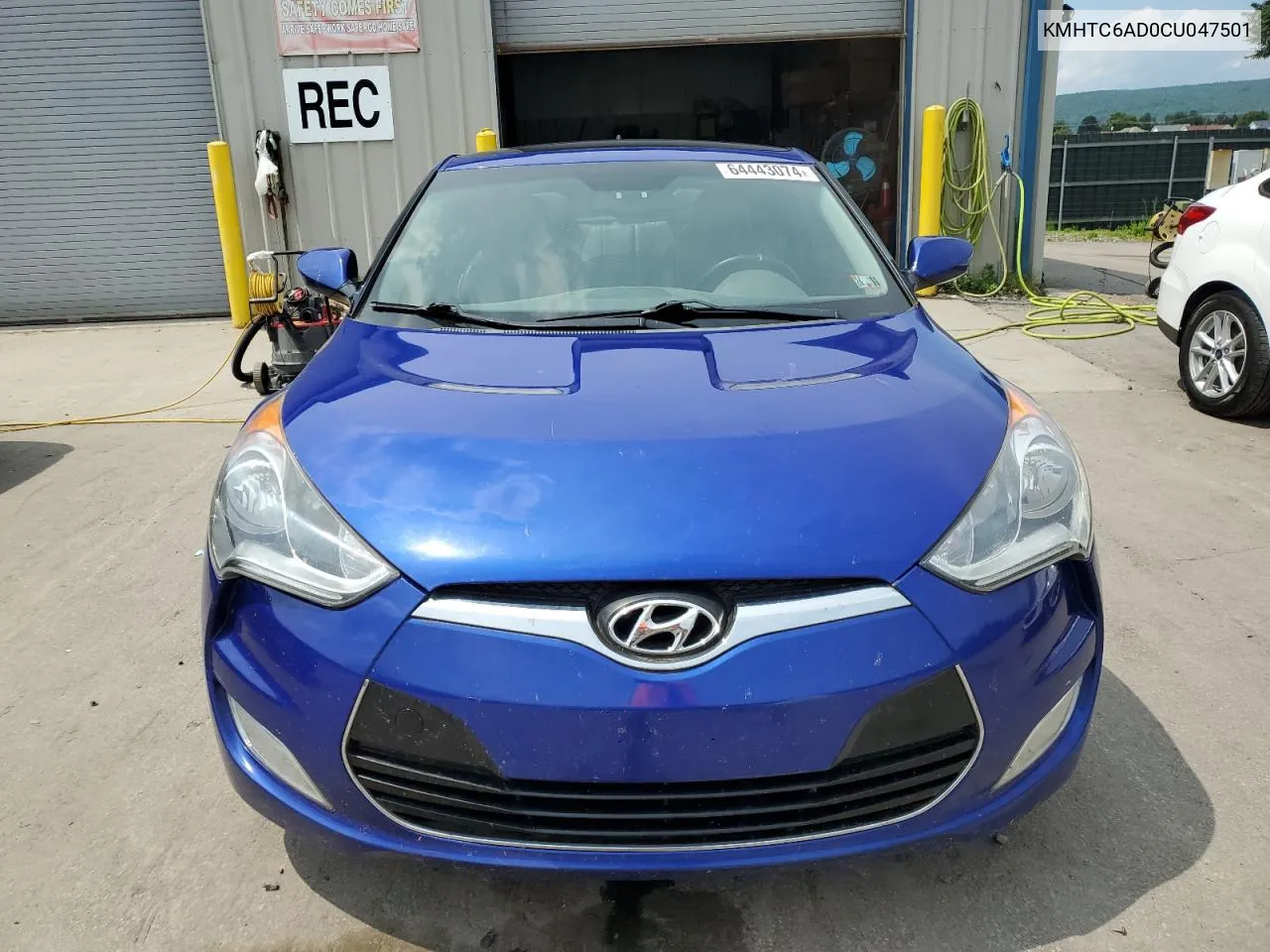 2012 Hyundai Veloster VIN: KMHTC6AD0CU047501 Lot: 64443074