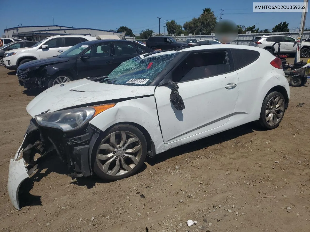 2012 Hyundai Veloster VIN: KMHTC6AD2CU059262 Lot: 64502794