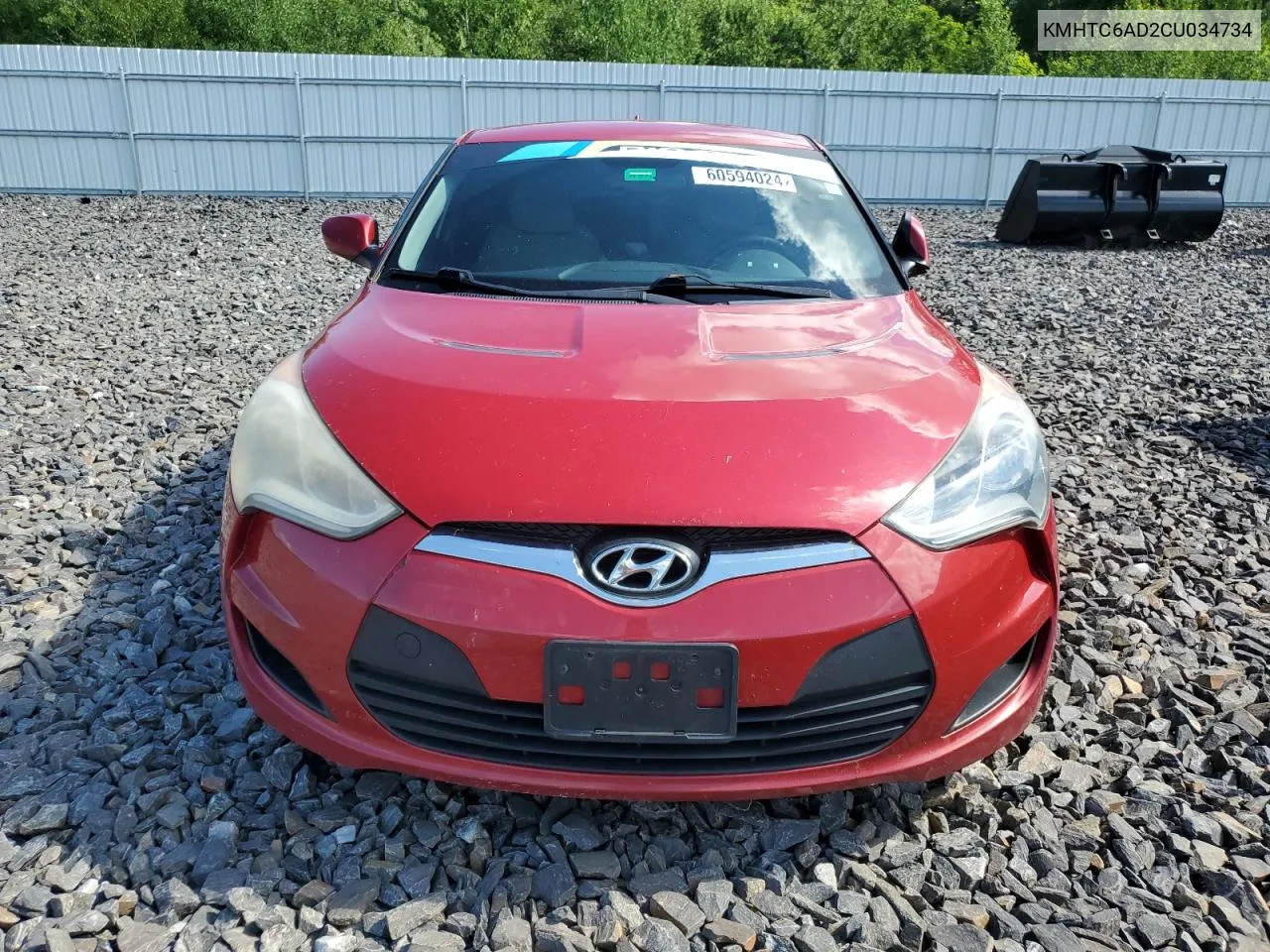 2012 Hyundai Veloster VIN: KMHTC6AD2CU034734 Lot: 66930434