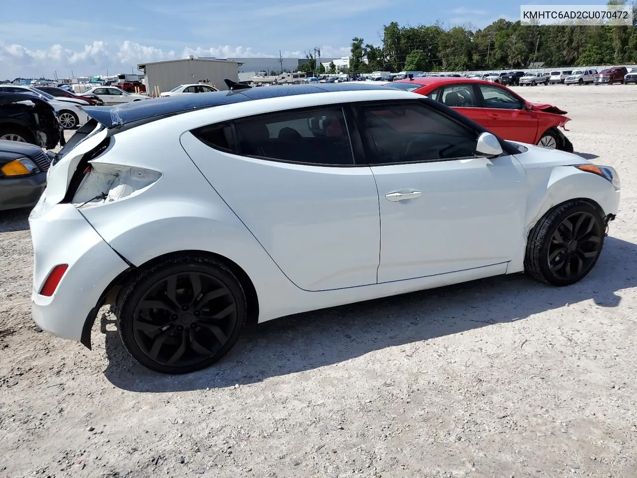 2012 Hyundai Veloster VIN: KMHTC6AD2CU070472 Lot: 71449064