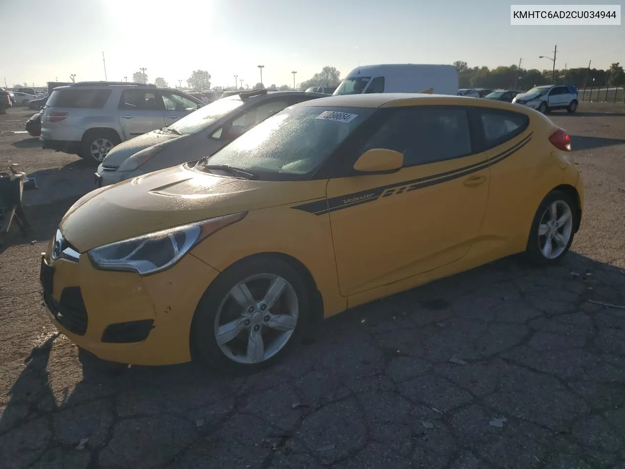 2012 Hyundai Veloster VIN: KMHTC6AD2CU034944 Lot: 72098654