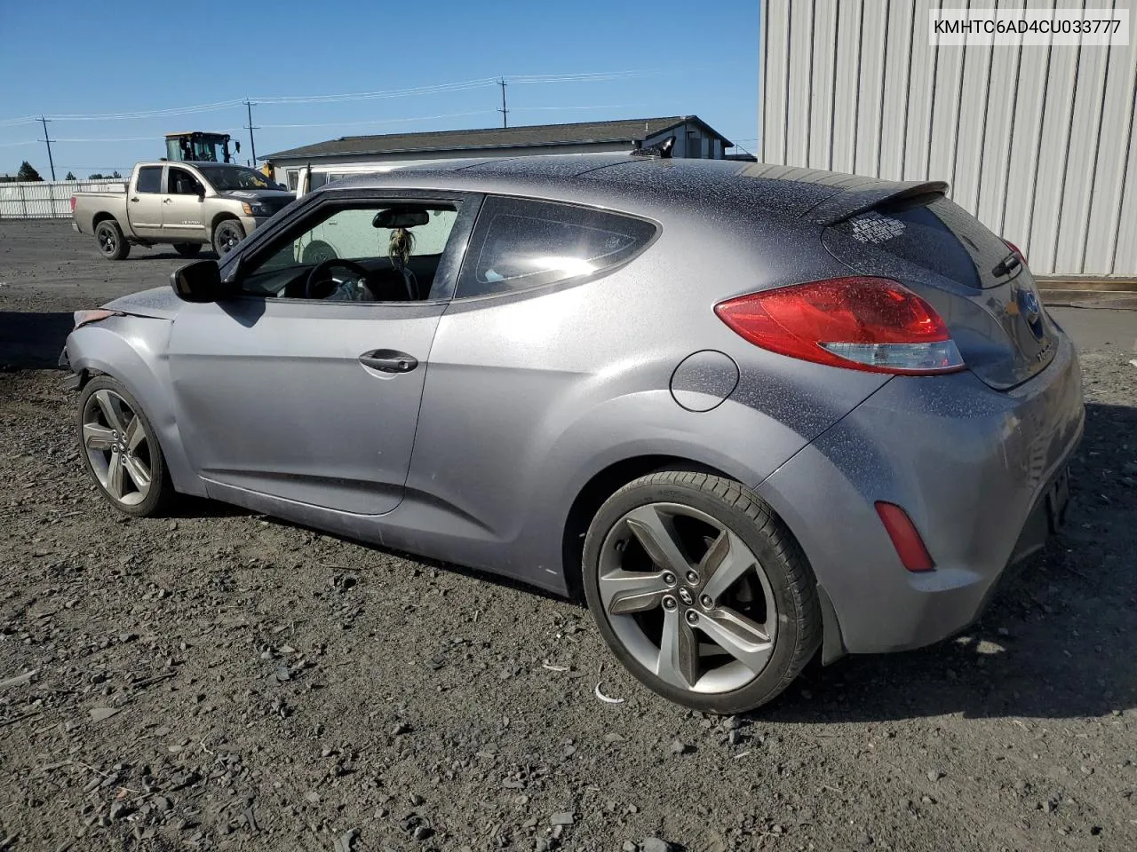 2012 Hyundai Veloster VIN: KMHTC6AD4CU033777 Lot: 72250544