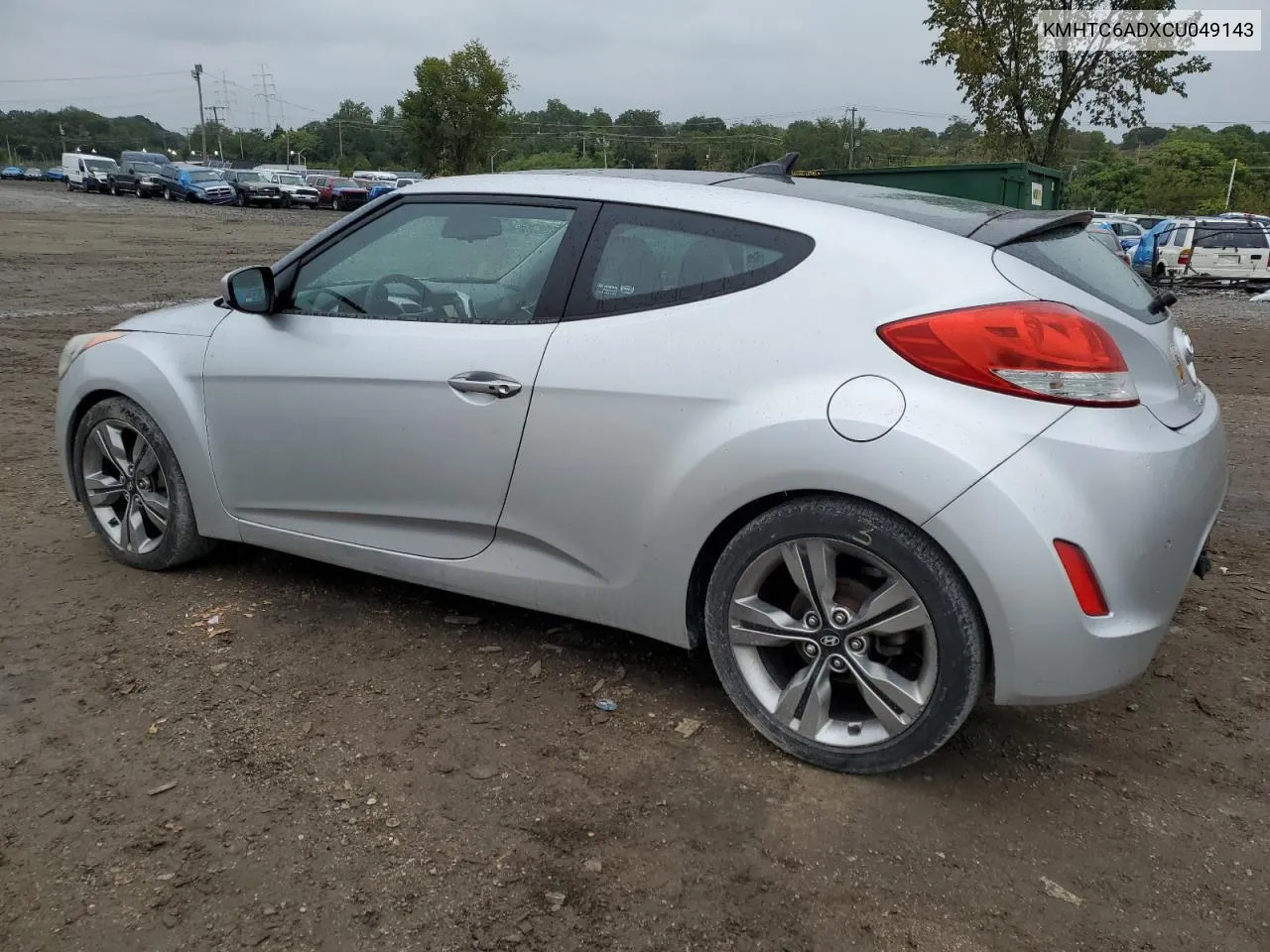 2012 Hyundai Veloster VIN: KMHTC6ADXCU049143 Lot: 73437054