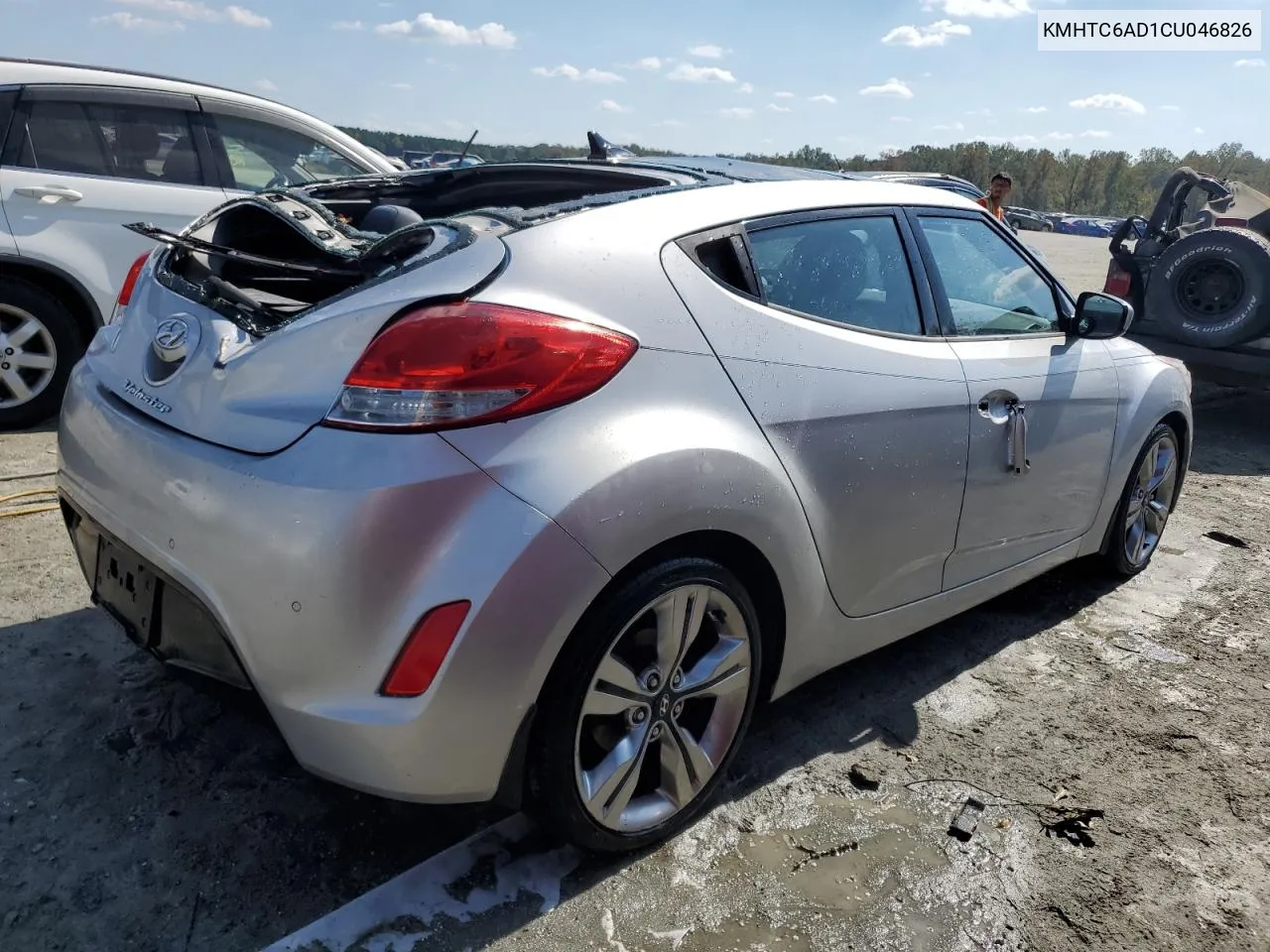 2012 Hyundai Veloster VIN: KMHTC6AD1CU046826 Lot: 75074834