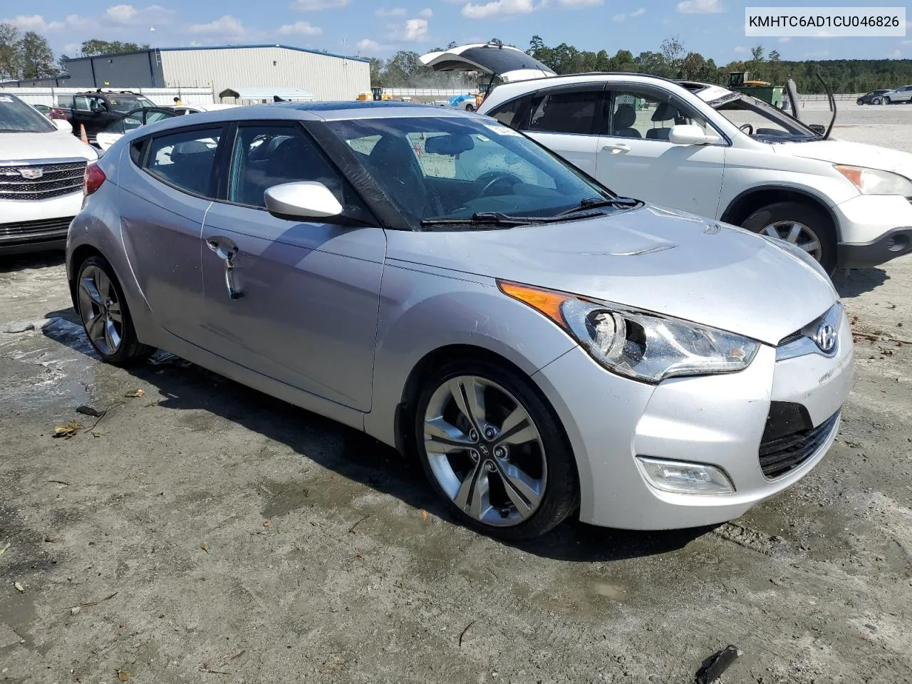 2012 Hyundai Veloster VIN: KMHTC6AD1CU046826 Lot: 75074834