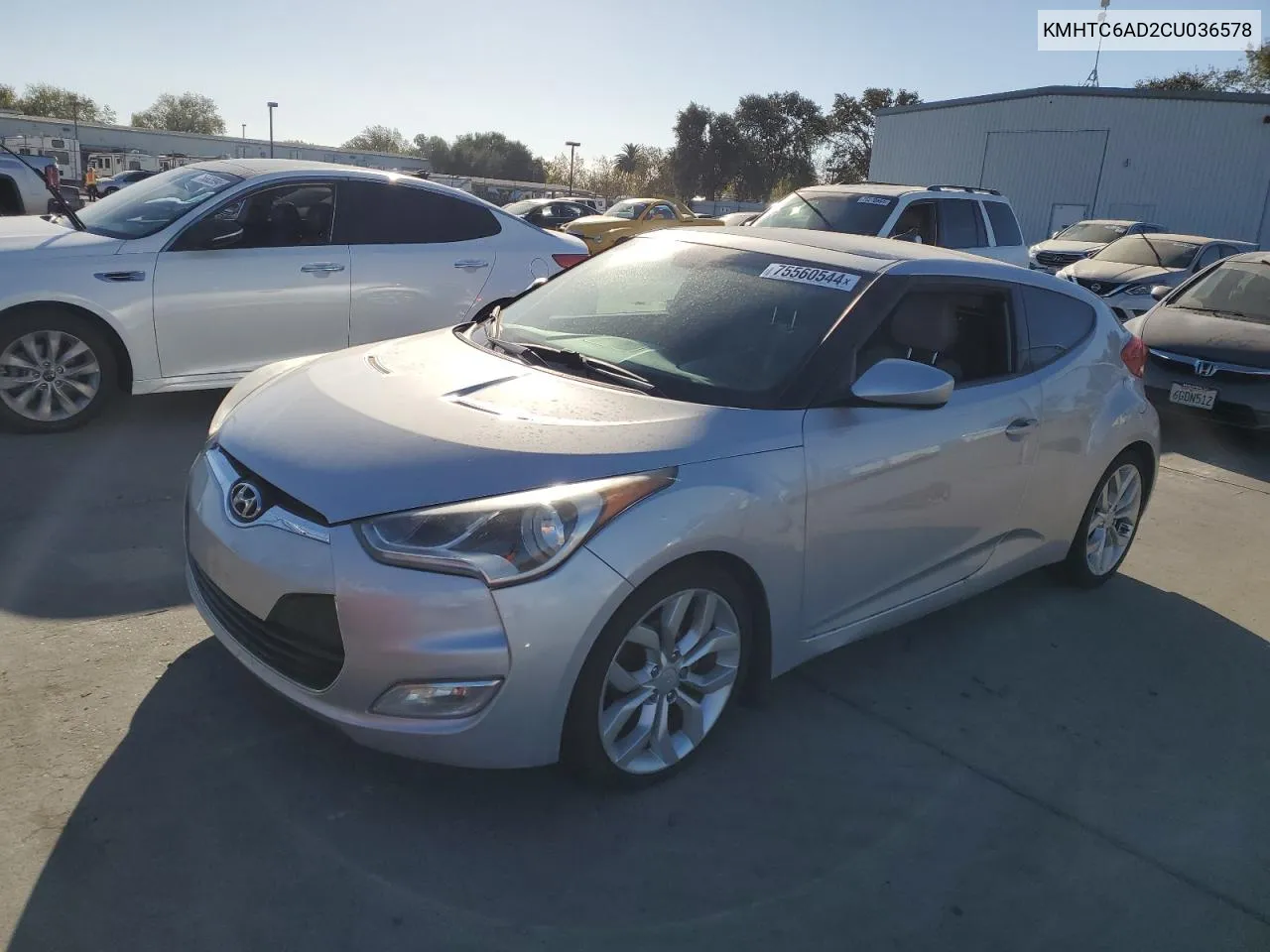 2012 Hyundai Veloster VIN: KMHTC6AD2CU036578 Lot: 75560544