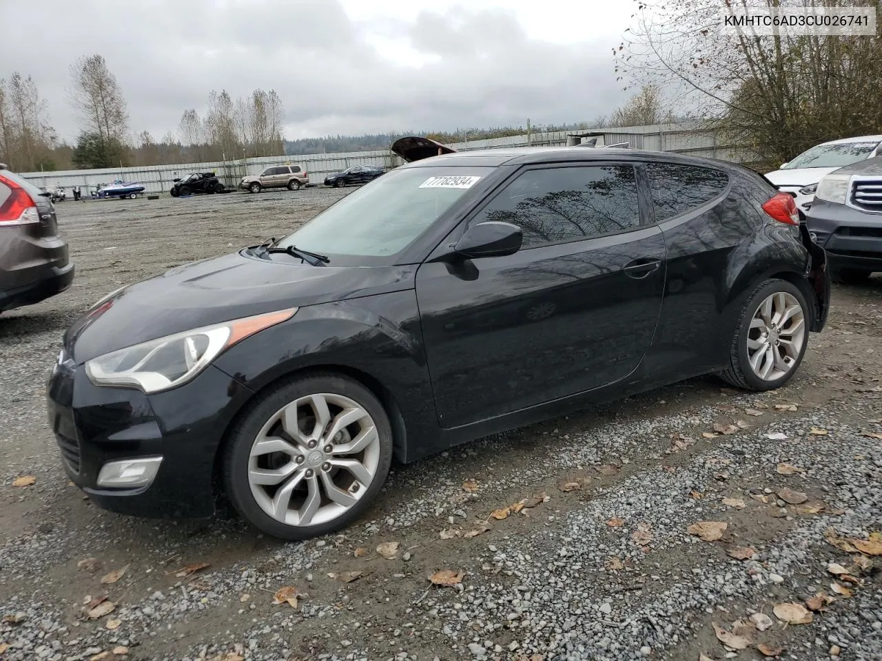 2012 Hyundai Veloster VIN: KMHTC6AD3CU026741 Lot: 77782934