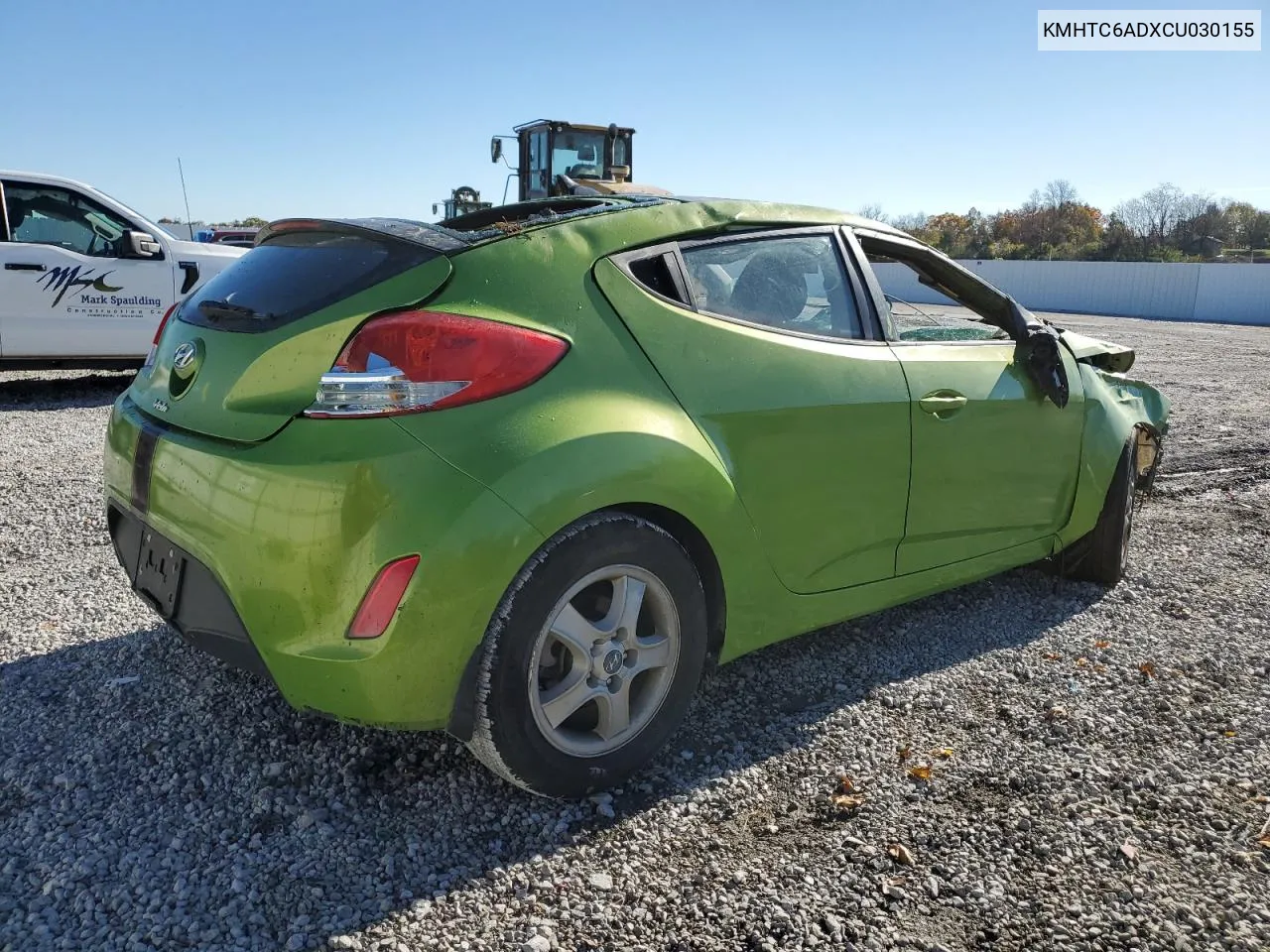 2012 Hyundai Veloster VIN: KMHTC6ADXCU030155 Lot: 78619704