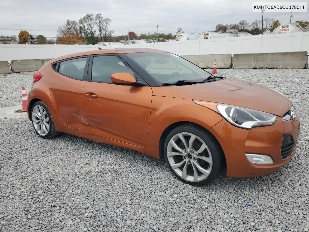 2012 Hyundai Veloster VIN: KMHTC6AD6CU078011 Lot: 78835714