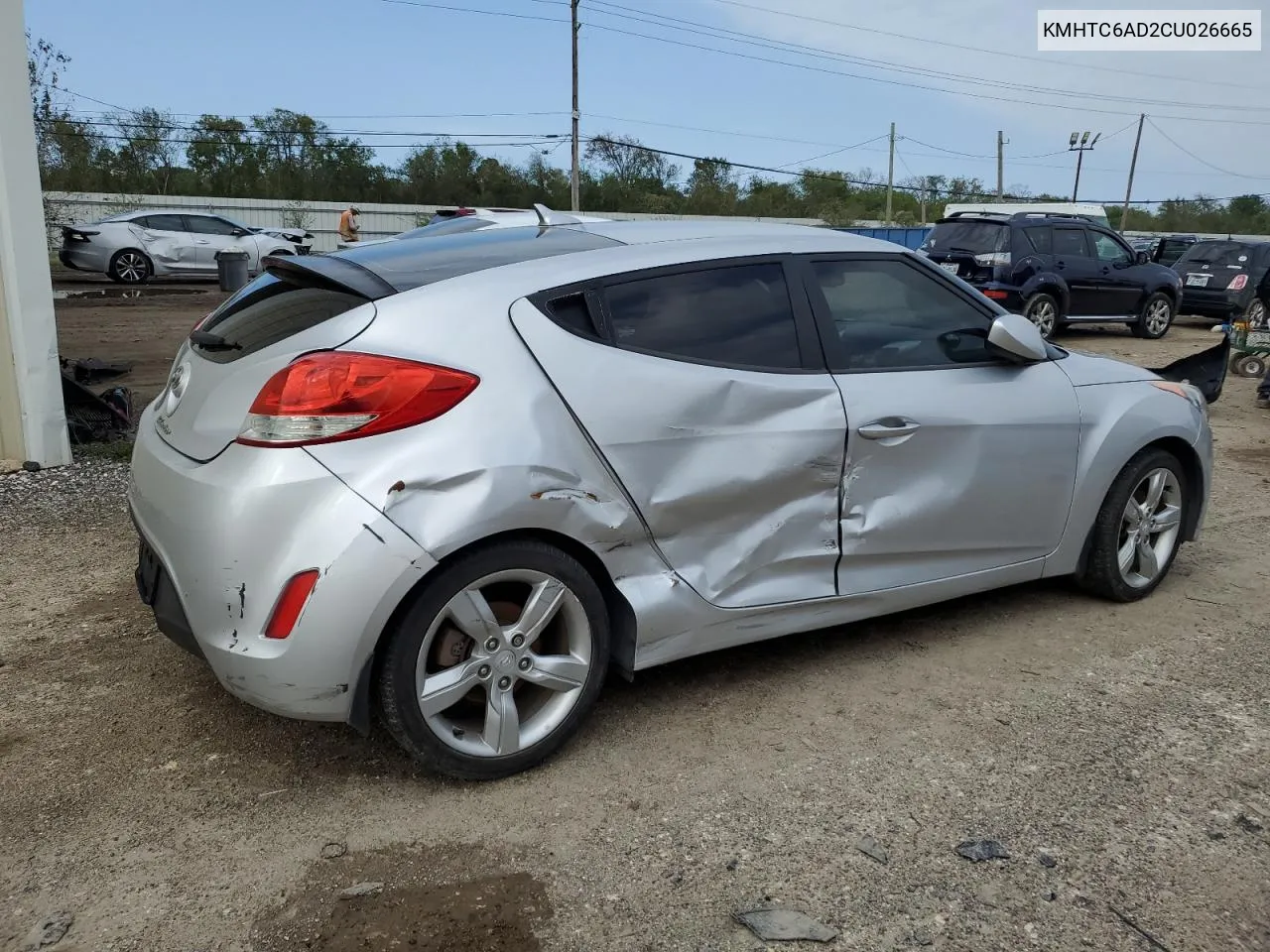 2012 Hyundai Veloster VIN: KMHTC6AD2CU026665 Lot: 79286964