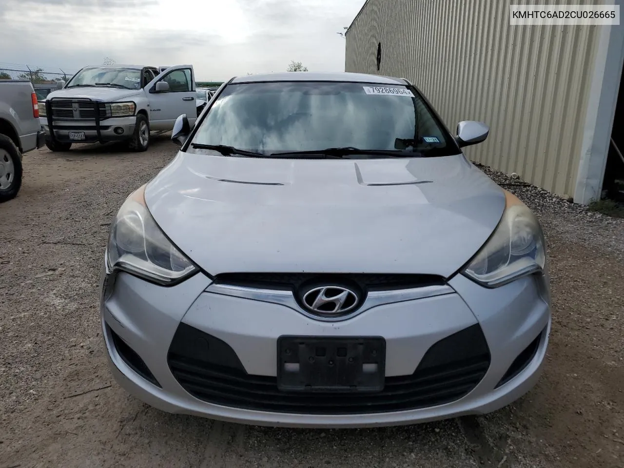 2012 Hyundai Veloster VIN: KMHTC6AD2CU026665 Lot: 79286964