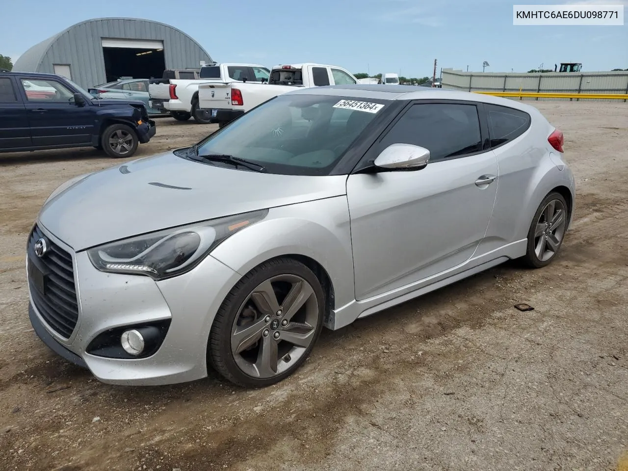 2013 Hyundai Veloster Turbo VIN: KMHTC6AE6DU098771 Lot: 56451364