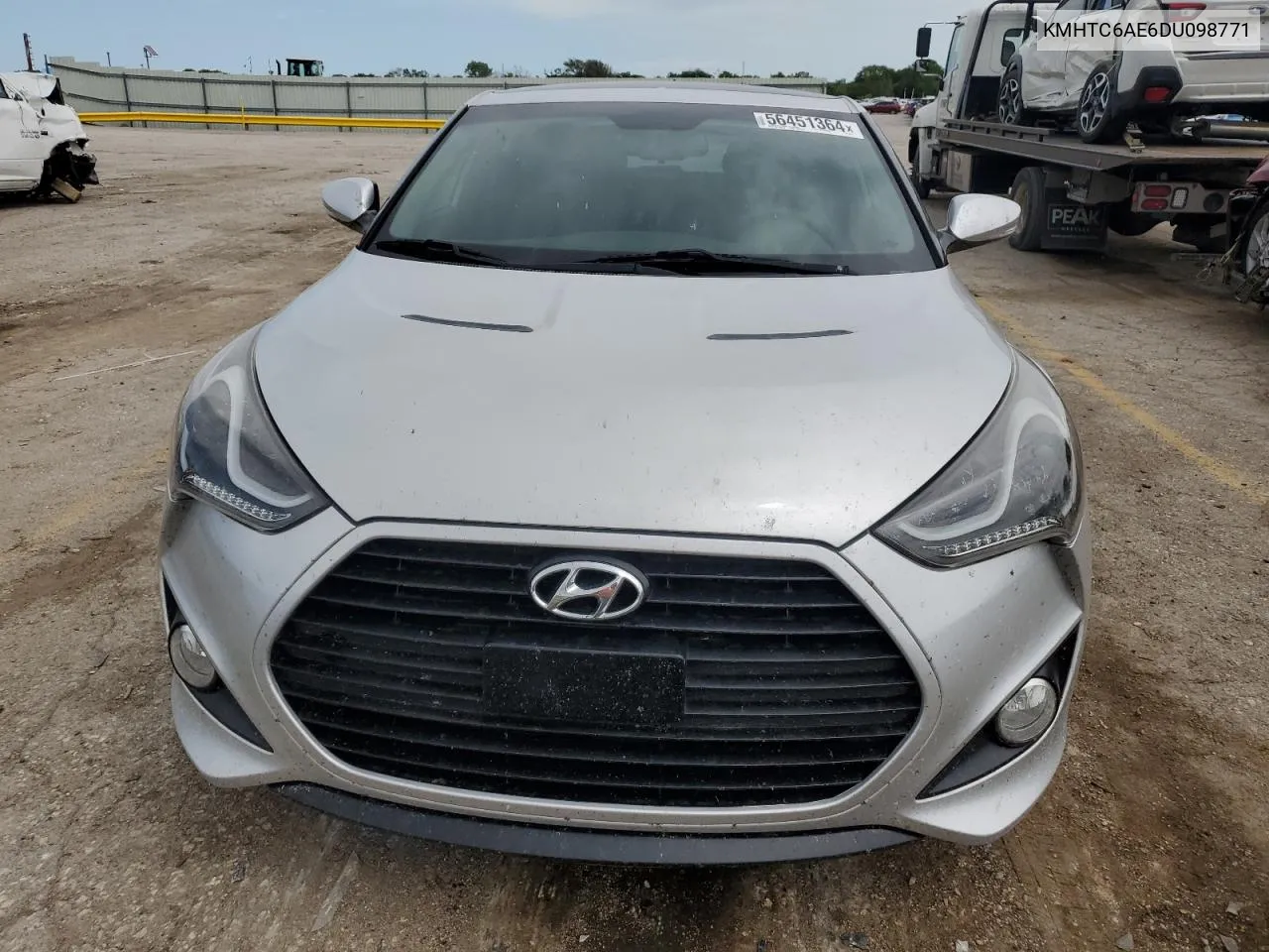 2013 Hyundai Veloster Turbo VIN: KMHTC6AE6DU098771 Lot: 56451364