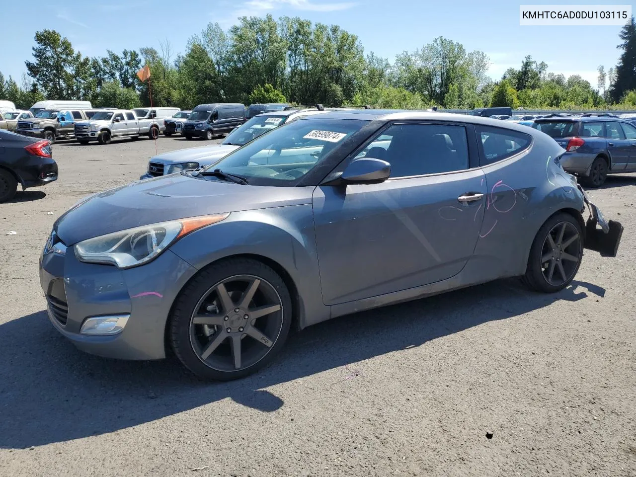 2013 Hyundai Veloster VIN: KMHTC6AD0DU103115 Lot: 59599874