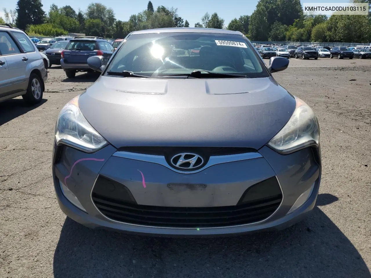 2013 Hyundai Veloster VIN: KMHTC6AD0DU103115 Lot: 59599874