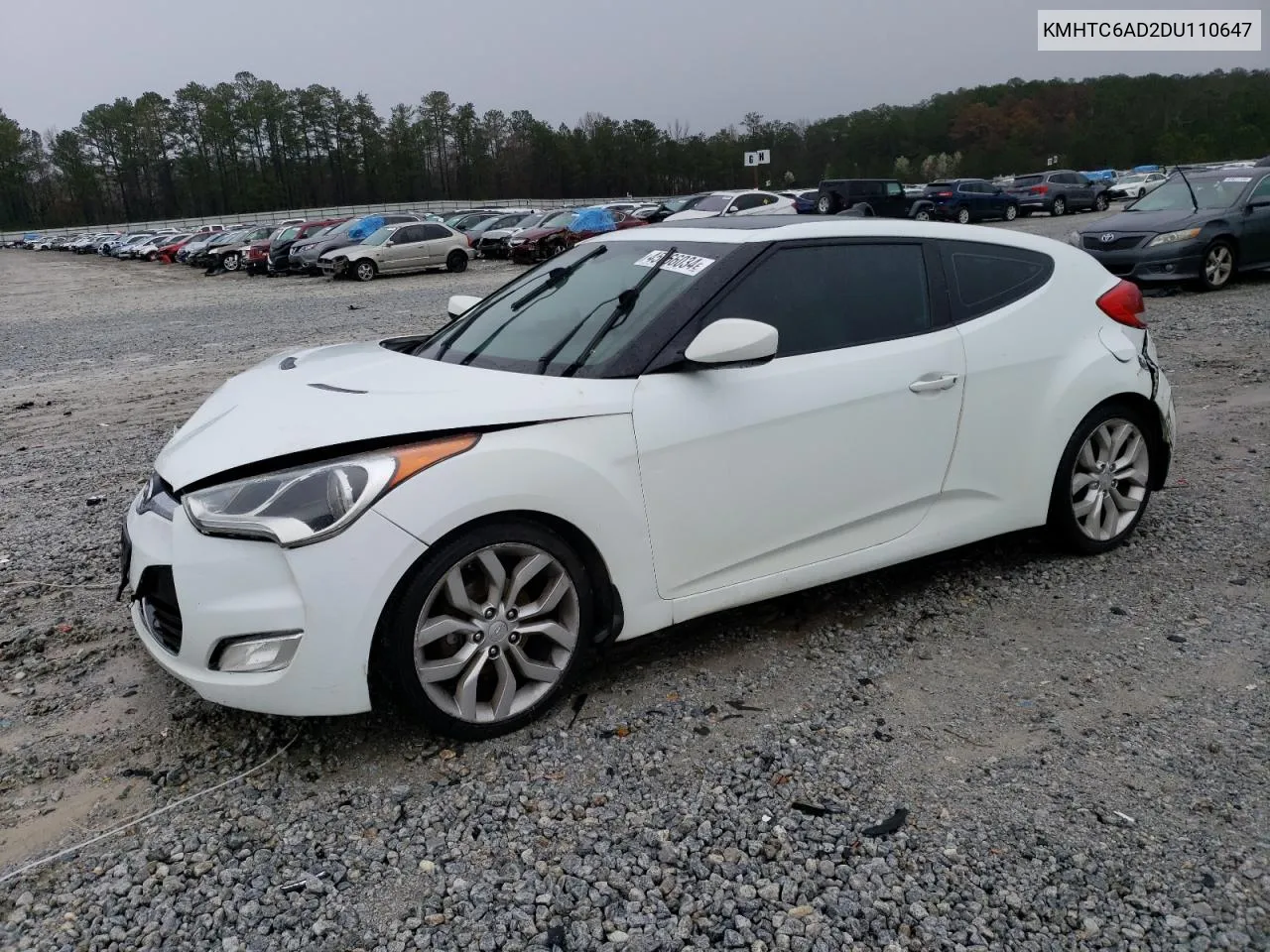 2013 Hyundai Veloster VIN: KMHTC6AD2DU110647 Lot: 63591044