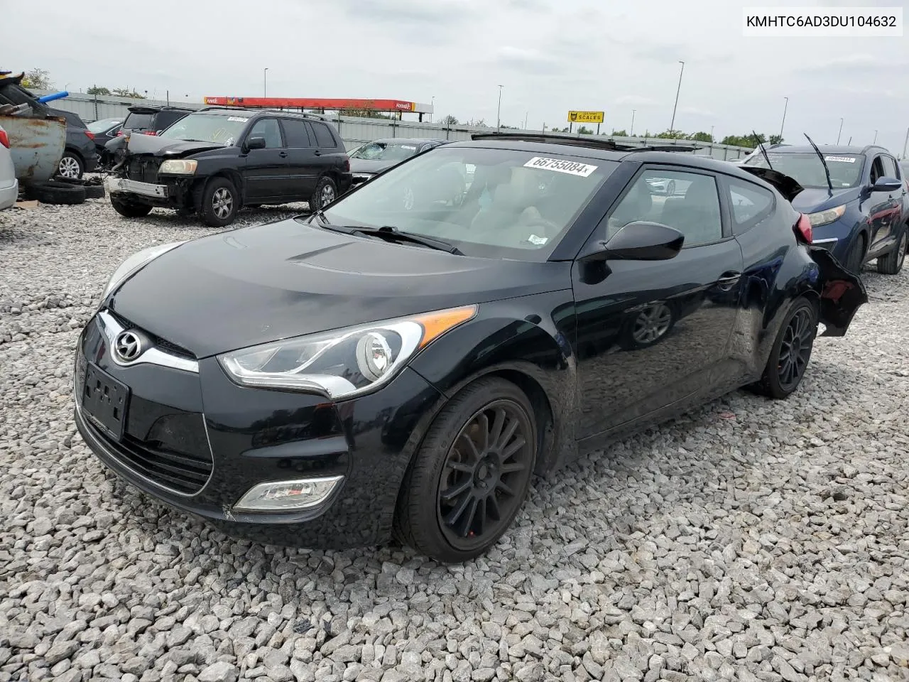 2013 Hyundai Veloster VIN: KMHTC6AD3DU104632 Lot: 66755084