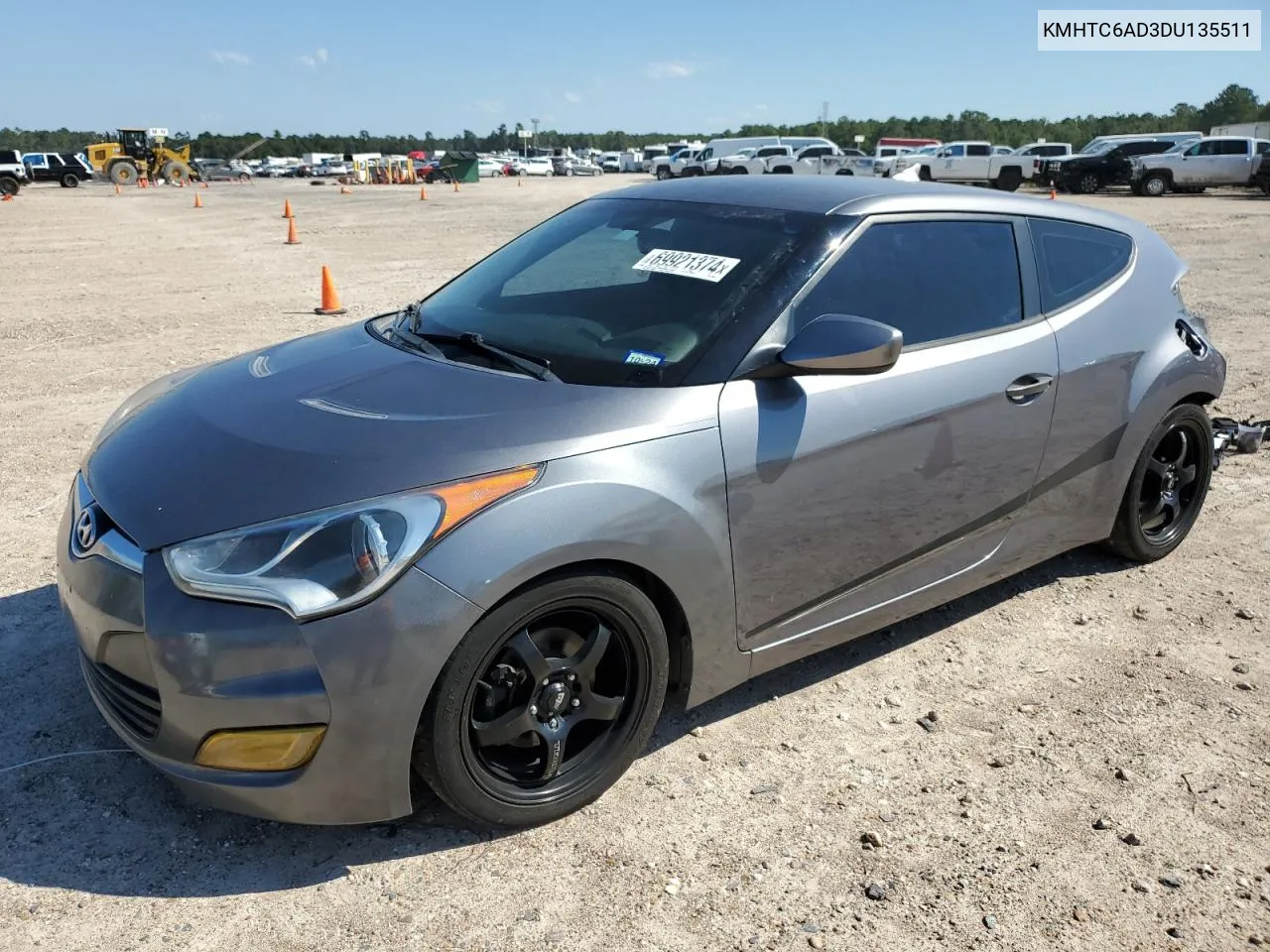 2013 Hyundai Veloster VIN: KMHTC6AD3DU135511 Lot: 69921374