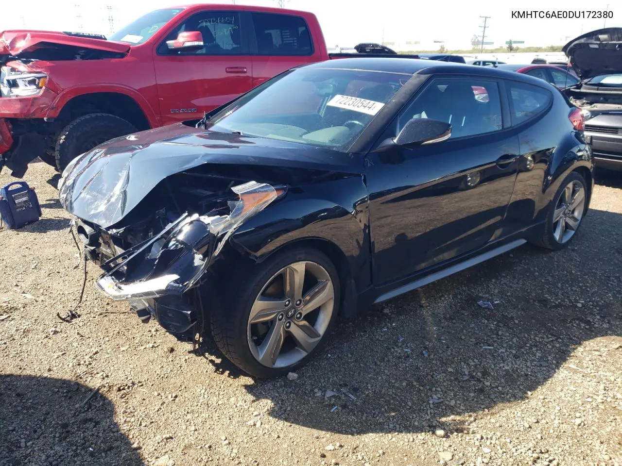 2013 Hyundai Veloster Turbo VIN: KMHTC6AE0DU172380 Lot: 72230544