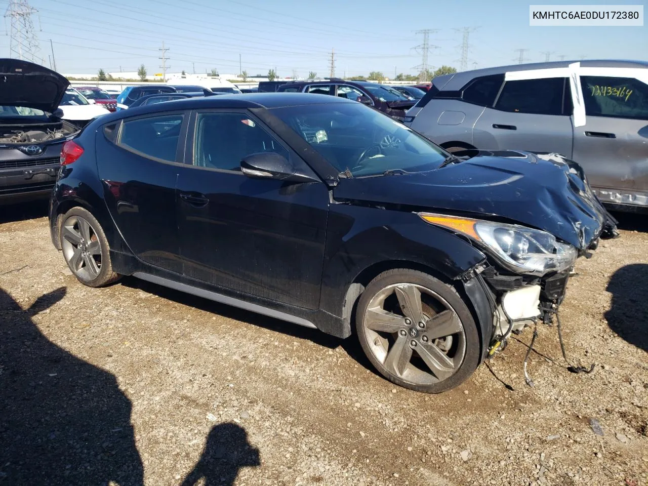 2013 Hyundai Veloster Turbo VIN: KMHTC6AE0DU172380 Lot: 72230544