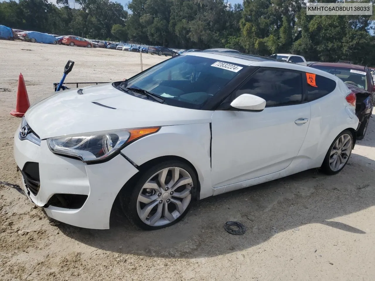 2013 Hyundai Veloster VIN: KMHTC6AD8DU138033 Lot: 72832224