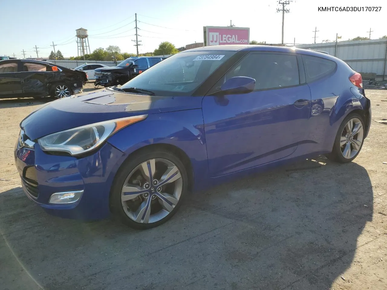 2013 Hyundai Veloster VIN: KMHTC6AD3DU170727 Lot: 73784984