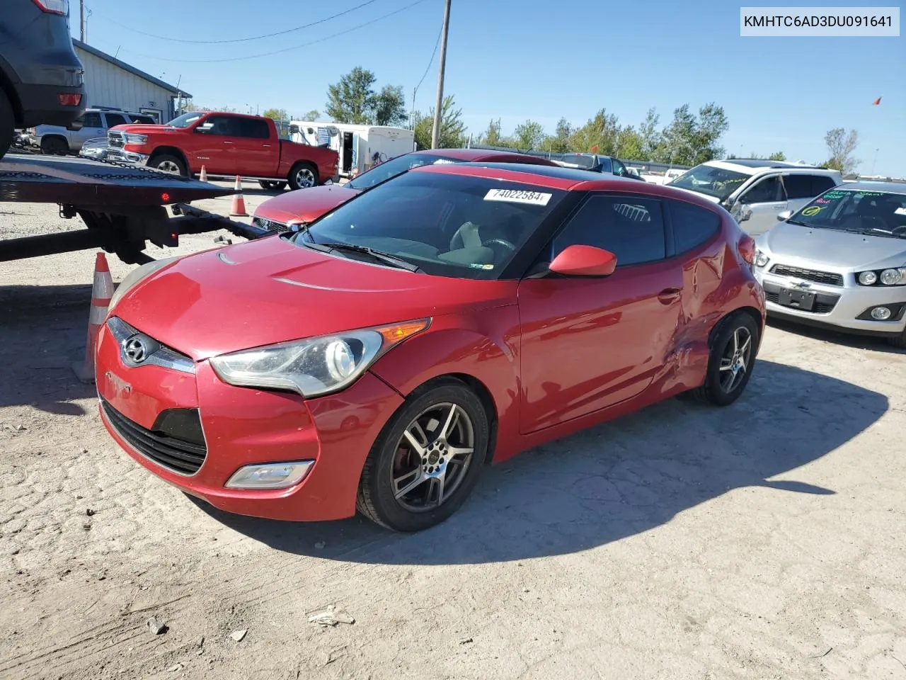 2013 Hyundai Veloster VIN: KMHTC6AD3DU091641 Lot: 74022584