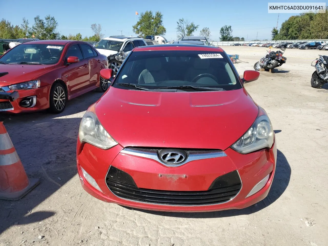 2013 Hyundai Veloster VIN: KMHTC6AD3DU091641 Lot: 74022584