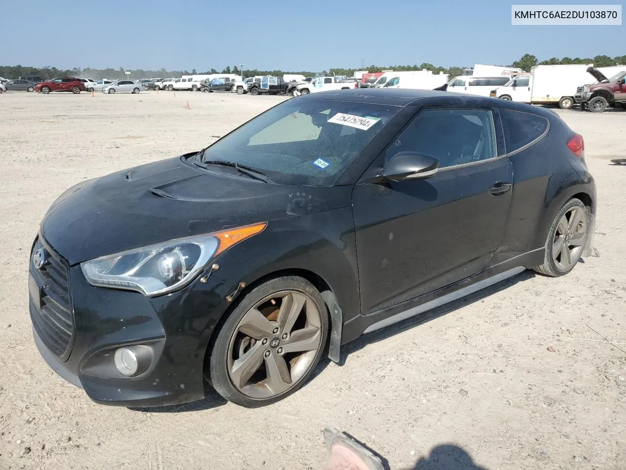 2013 Hyundai Veloster Turbo VIN: KMHTC6AE2DU103870 Lot: 75475294