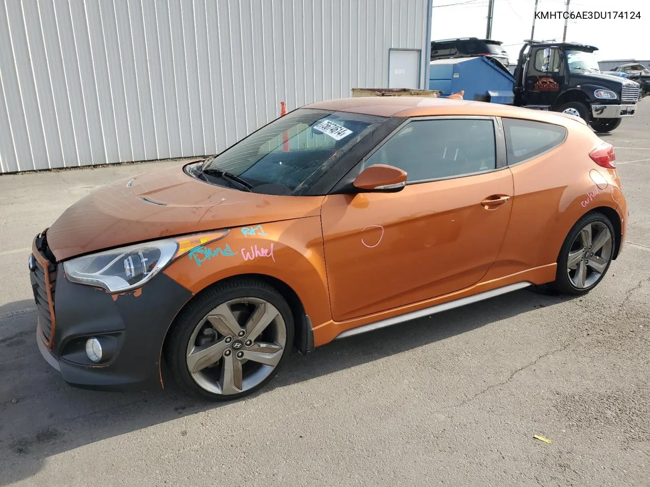 2013 Hyundai Veloster Turbo VIN: KMHTC6AE3DU174124 Lot: 75674614