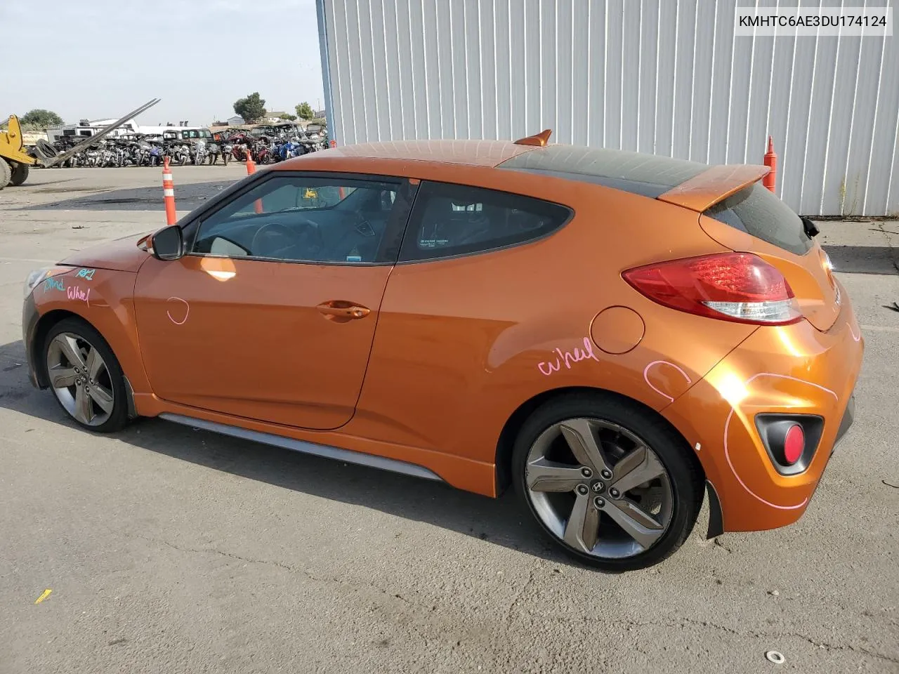 2013 Hyundai Veloster Turbo VIN: KMHTC6AE3DU174124 Lot: 75674614