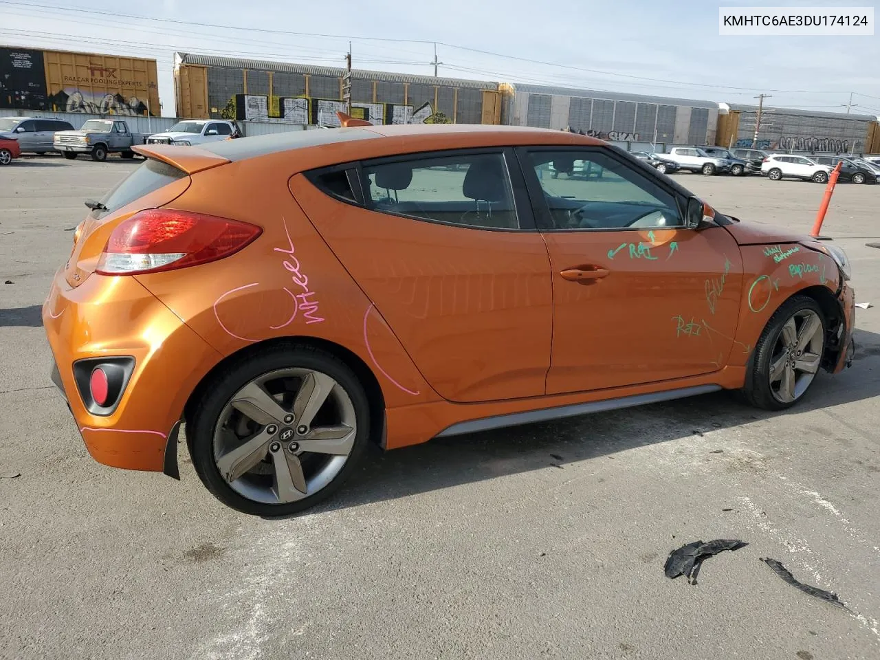 2013 Hyundai Veloster Turbo VIN: KMHTC6AE3DU174124 Lot: 75674614