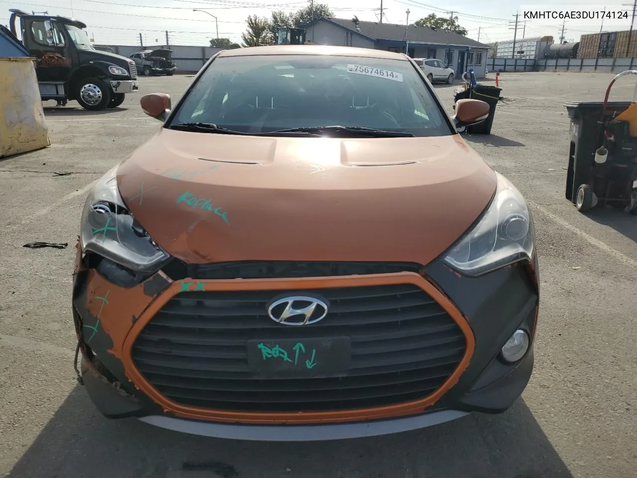 2013 Hyundai Veloster Turbo VIN: KMHTC6AE3DU174124 Lot: 75674614