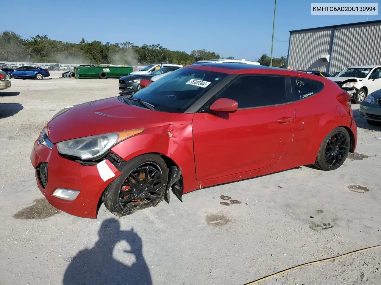 2013 Hyundai Veloster VIN: KMHTC6AD2DU130994 Lot: 75900304