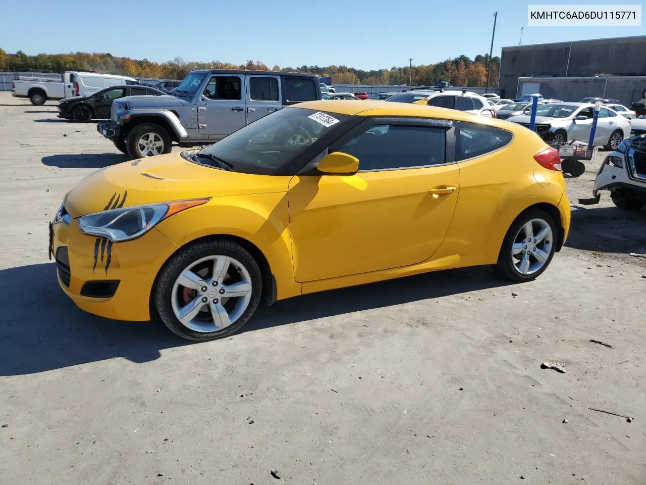 2013 Hyundai Veloster VIN: KMHTC6AD6DU115771 Lot: 77317364