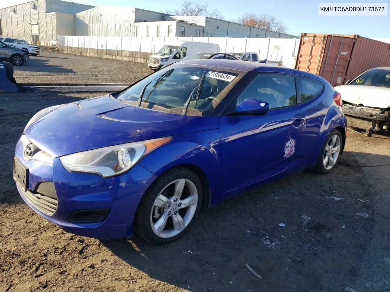 2013 Hyundai Veloster VIN: KMHTC6AD8DU173672 Lot: 77358624