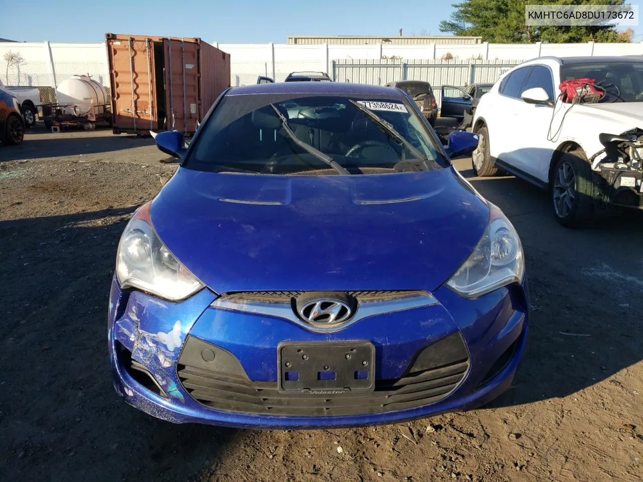 2013 Hyundai Veloster VIN: KMHTC6AD8DU173672 Lot: 77358624