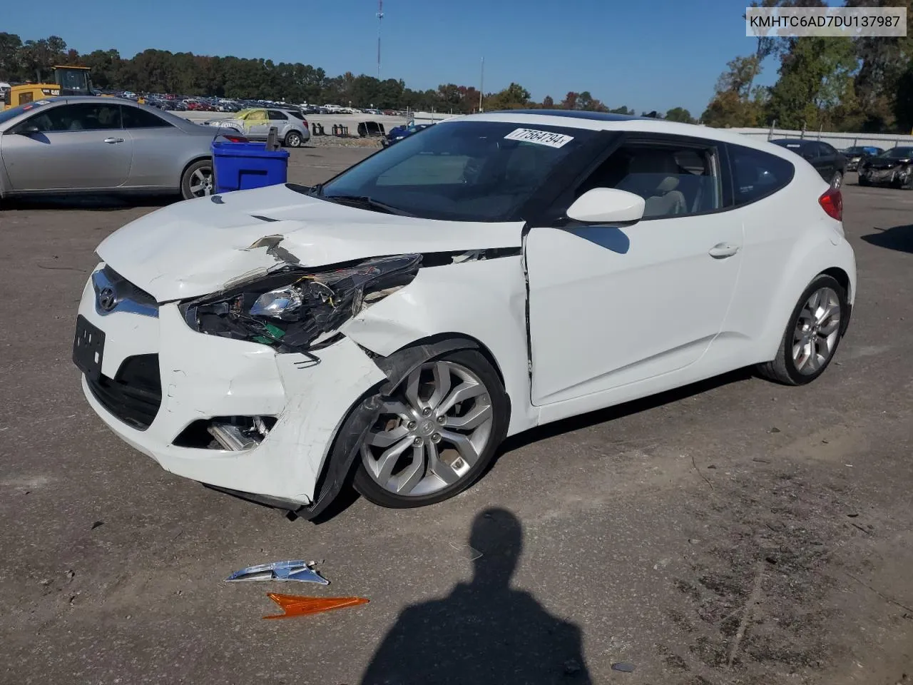 2013 Hyundai Veloster VIN: KMHTC6AD7DU137987 Lot: 77564794