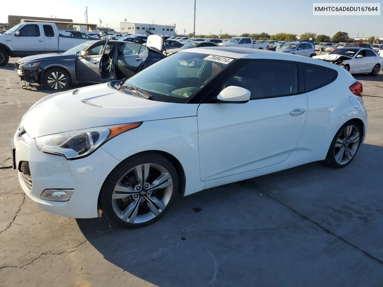 2013 Hyundai Veloster VIN: KMHTC6AD6DU167644 Lot: 78494714