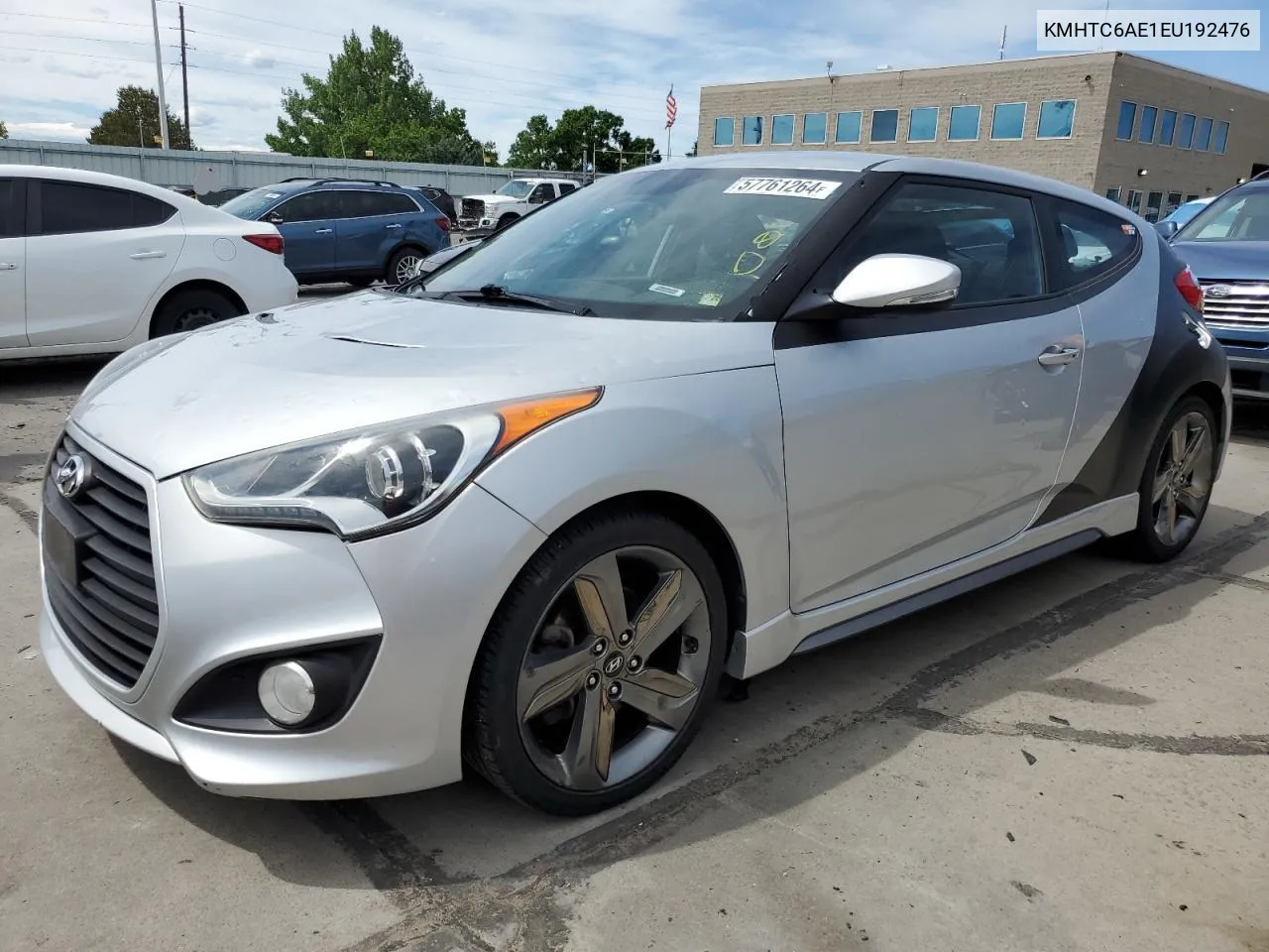 2014 Hyundai Veloster Turbo VIN: KMHTC6AE1EU192476 Lot: 57761264