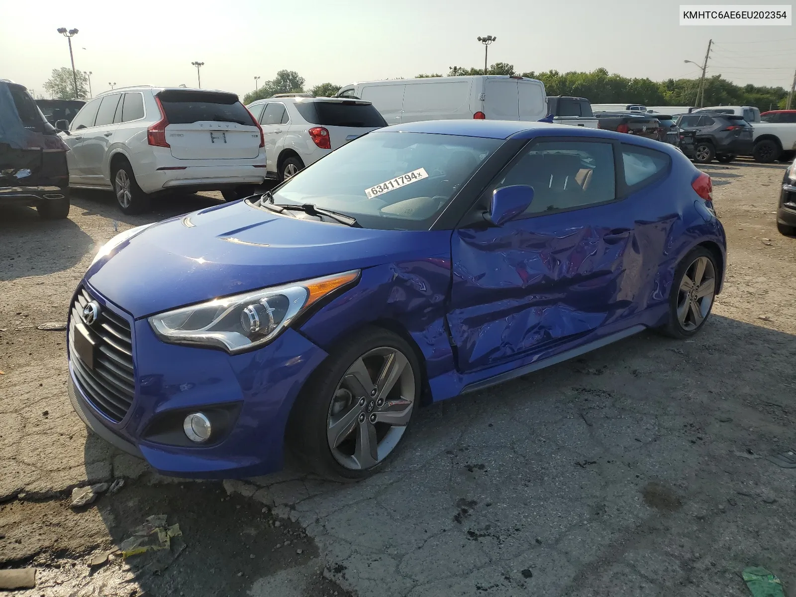 2014 Hyundai Veloster Turbo VIN: KMHTC6AE6EU202354 Lot: 63411794