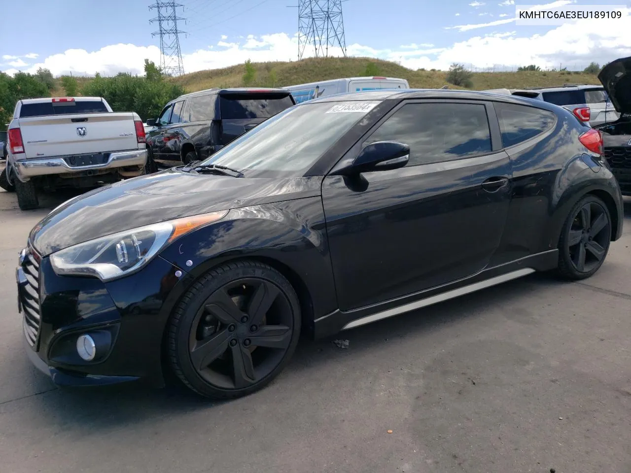 2014 Hyundai Veloster Turbo VIN: KMHTC6AE3EU189109 Lot: 67153984