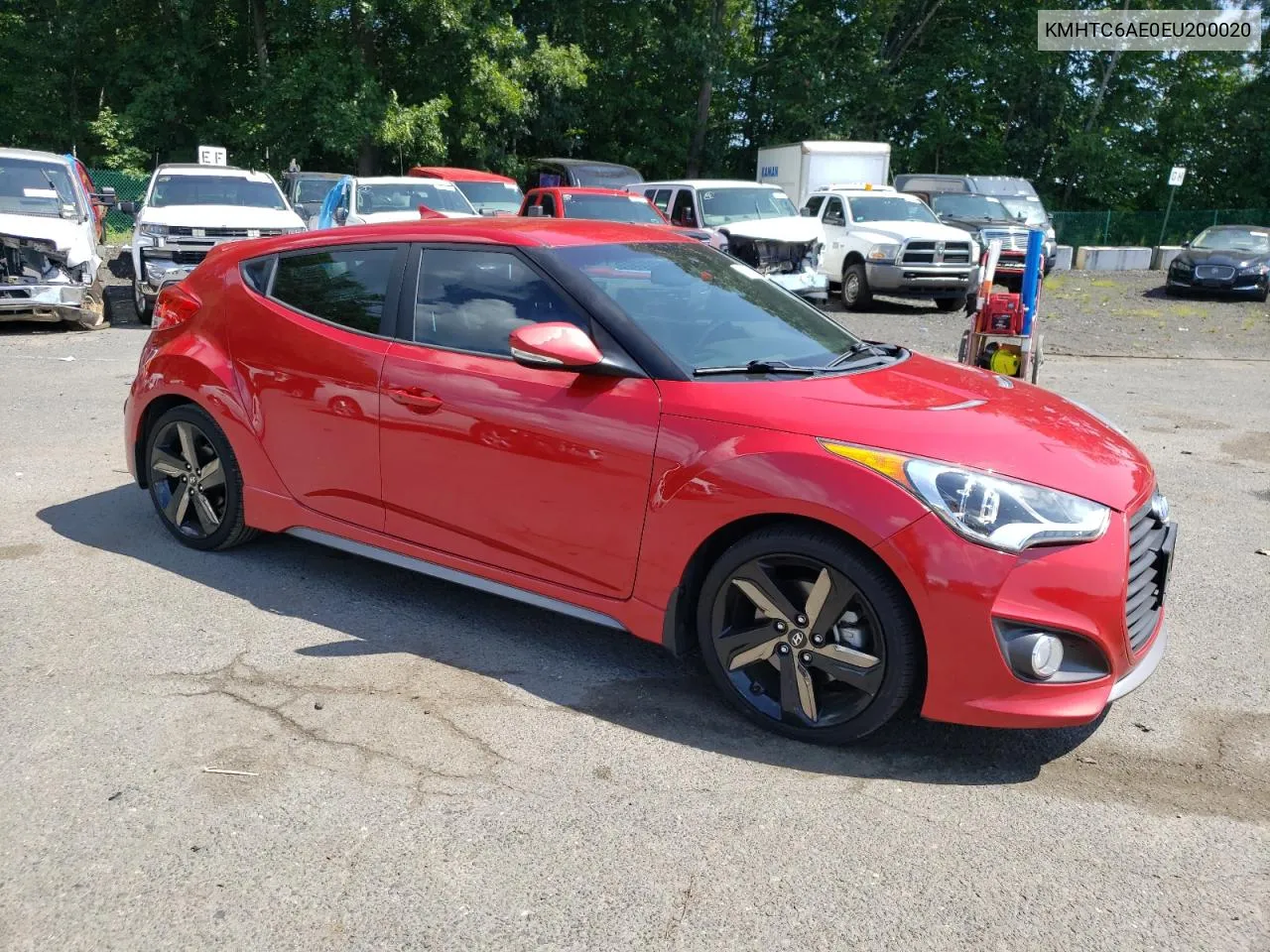 2014 Hyundai Veloster Turbo VIN: KMHTC6AE0EU200020 Lot: 68376134