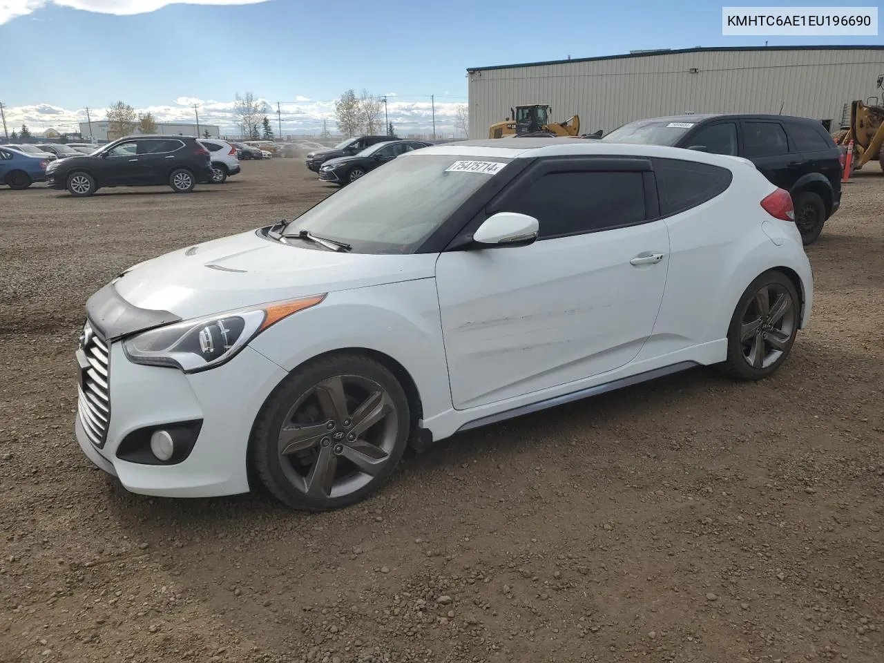 2014 Hyundai Veloster Turbo VIN: KMHTC6AE1EU196690 Lot: 75475714