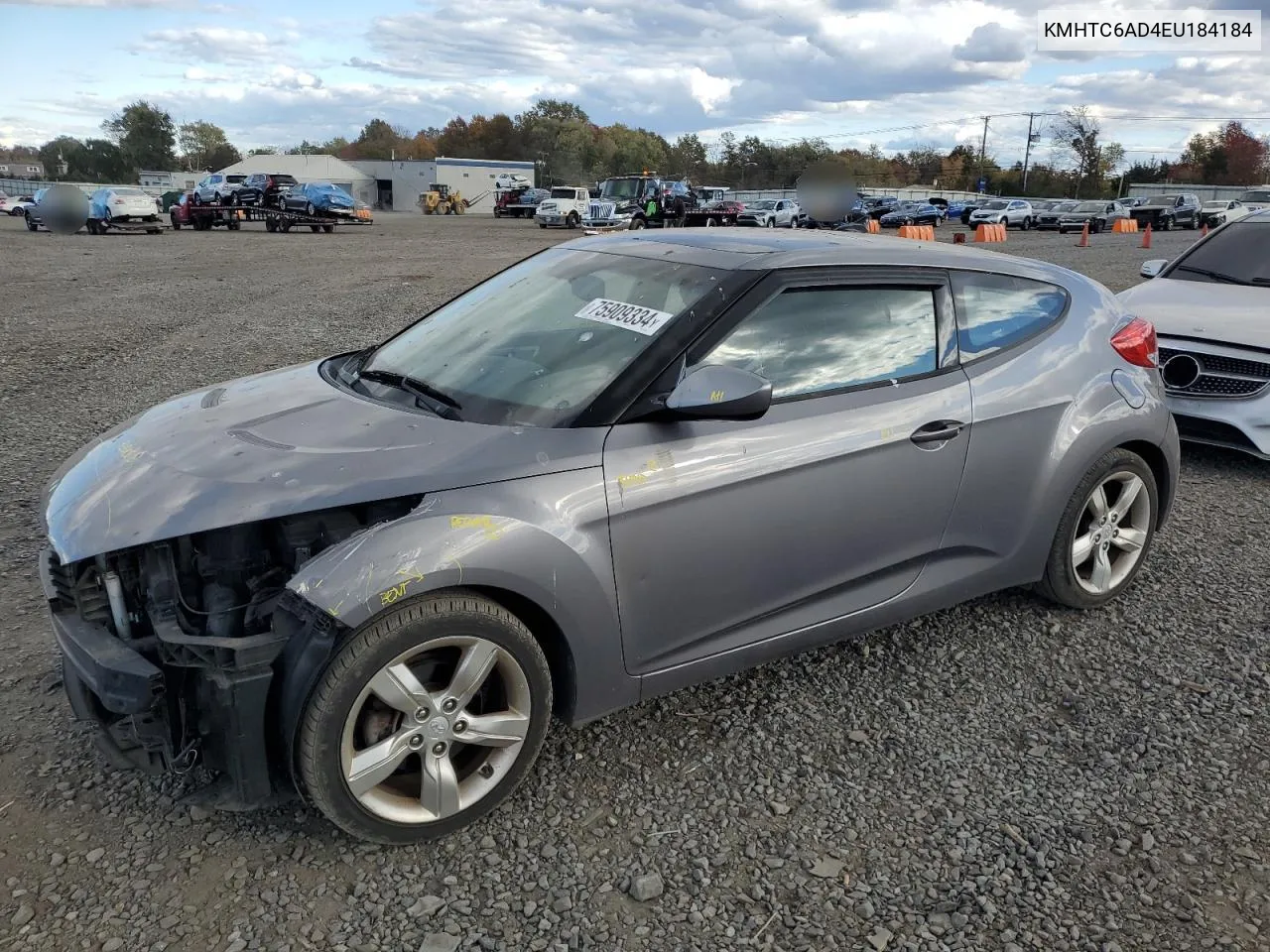 2014 Hyundai Veloster VIN: KMHTC6AD4EU184184 Lot: 75909334