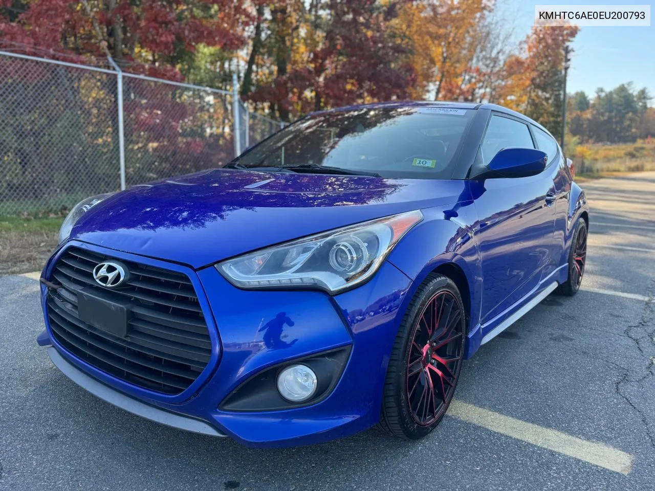 2014 Hyundai Veloster Turbo VIN: KMHTC6AE0EU200793 Lot: 77647964