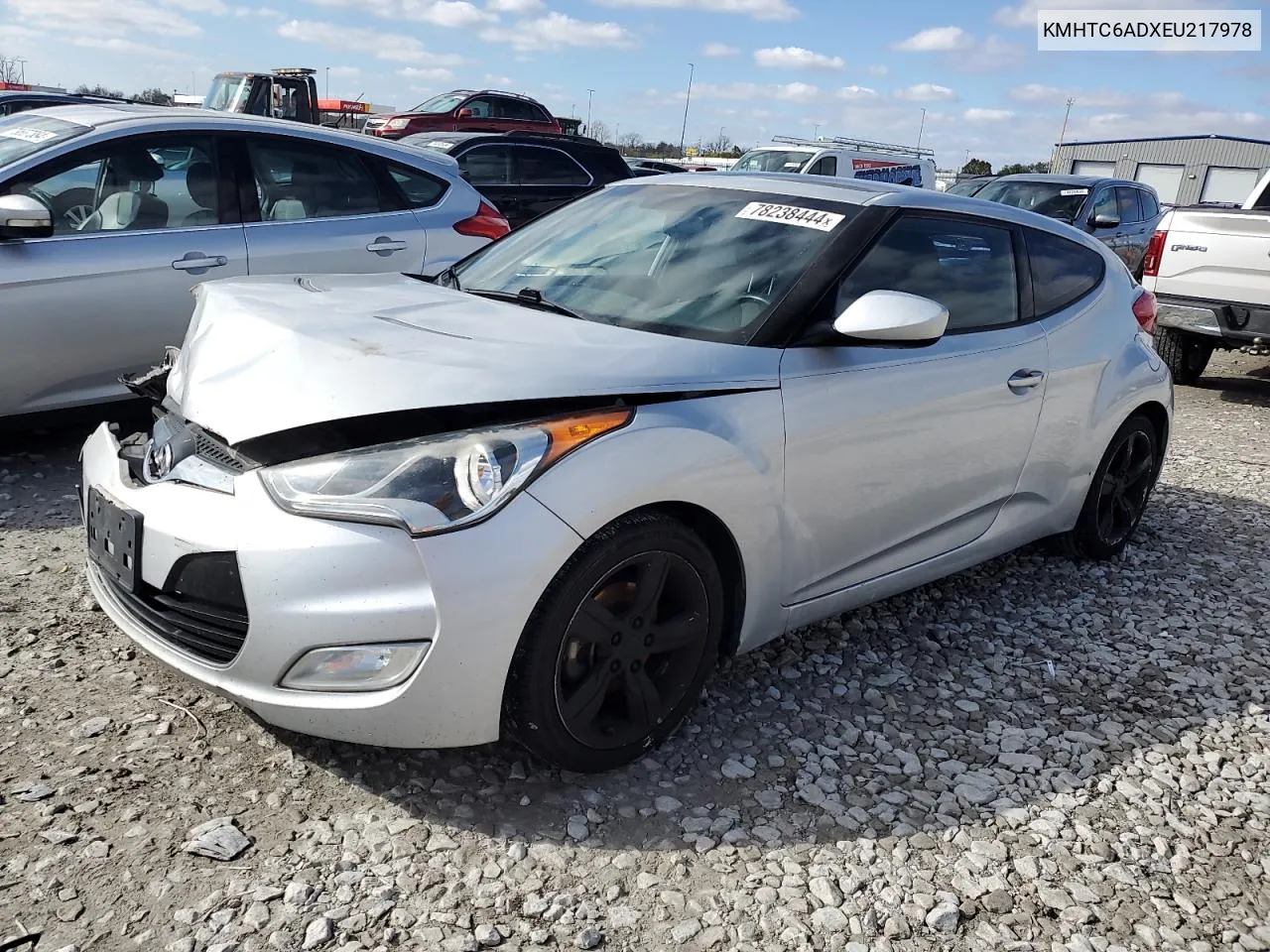 2014 Hyundai Veloster VIN: KMHTC6ADXEU217978 Lot: 78238444