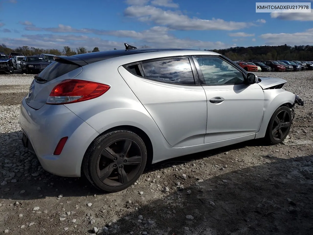 2014 Hyundai Veloster VIN: KMHTC6ADXEU217978 Lot: 78238444