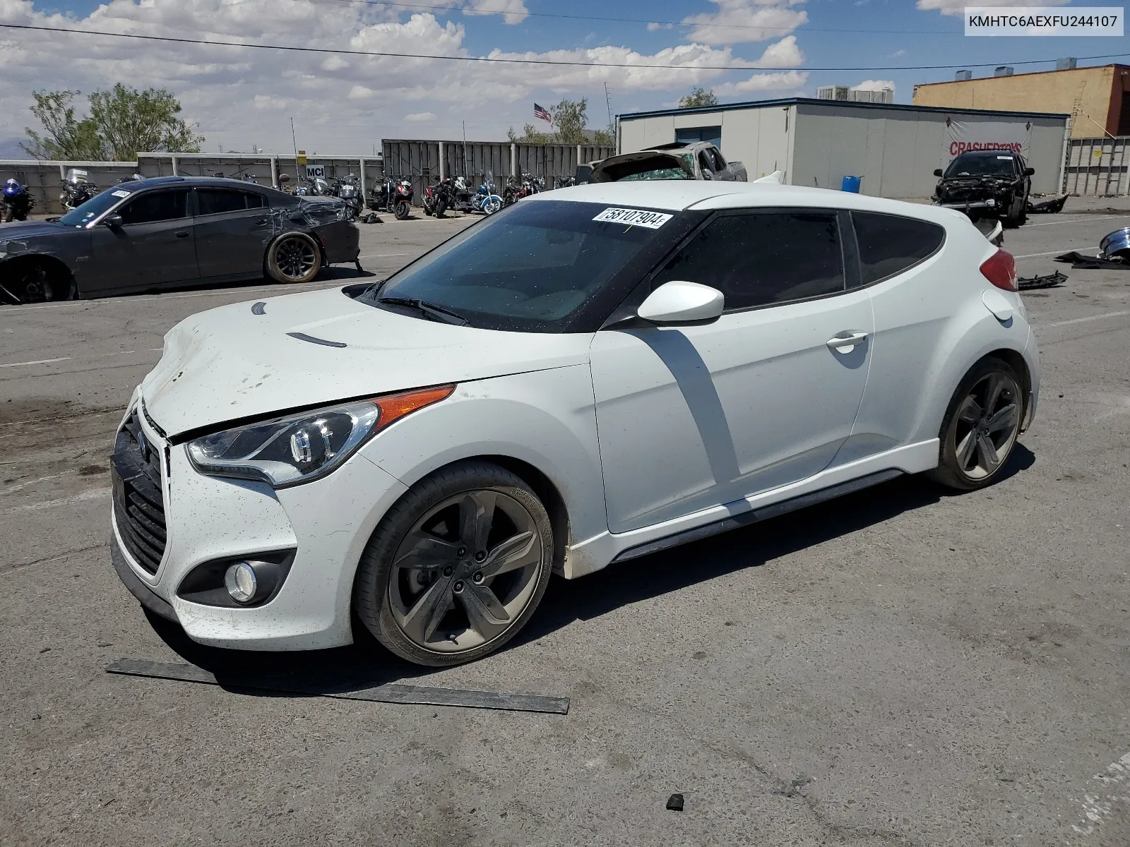 2015 Hyundai Veloster Turbo VIN: KMHTC6AEXFU244107 Lot: 58107904