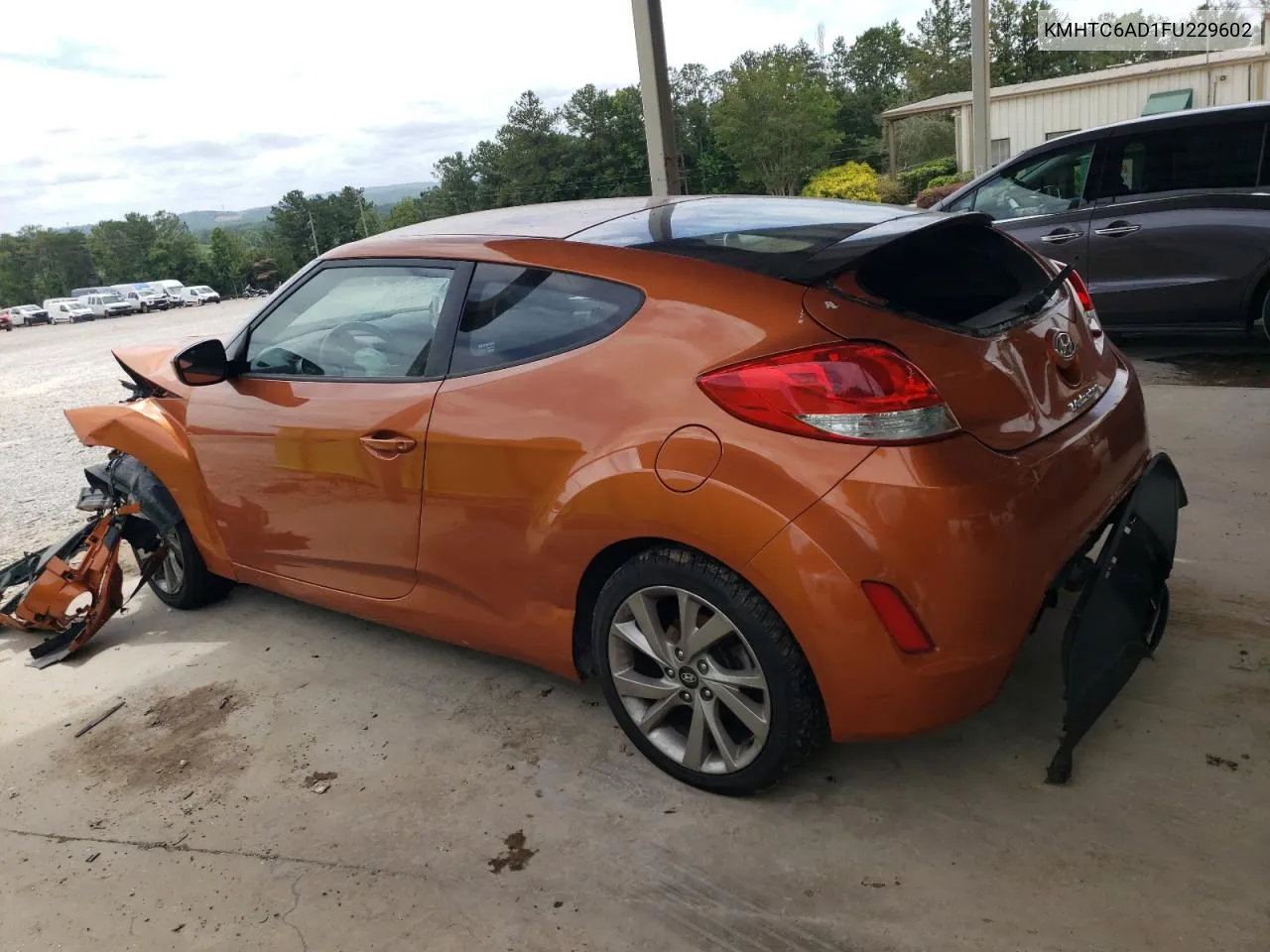 2015 Hyundai Veloster VIN: KMHTC6AD1FU229602 Lot: 62747144